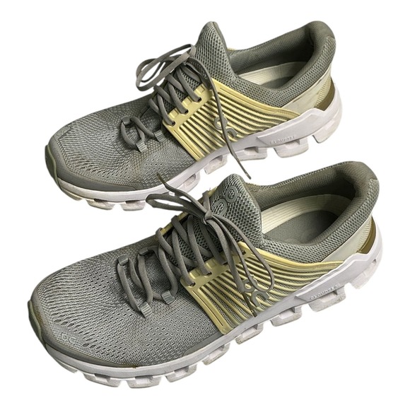 On Running Shoes - On Running Cloudswift Helion Womens Grey Yellow Mesh Road Running Shoes